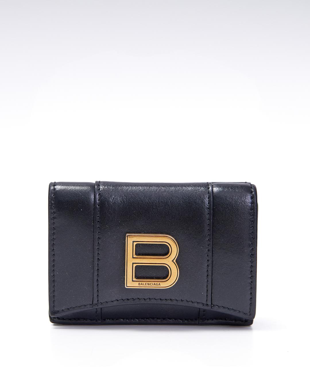 BALENCIAGA Черный кожаный кошелек, фото 9