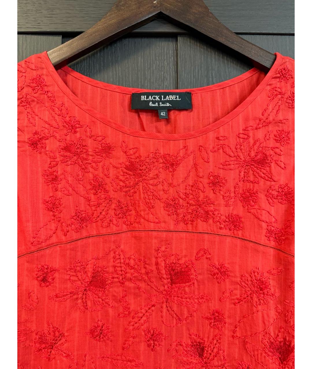 PAUL SMITH Красное хлопковое повседневное платье, фото 3