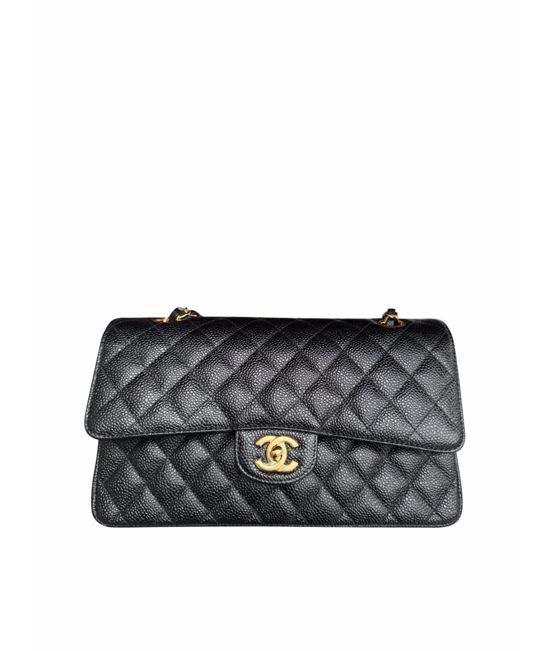 CHANEL Черная кожаная сумка с короткими ручками, фото 1