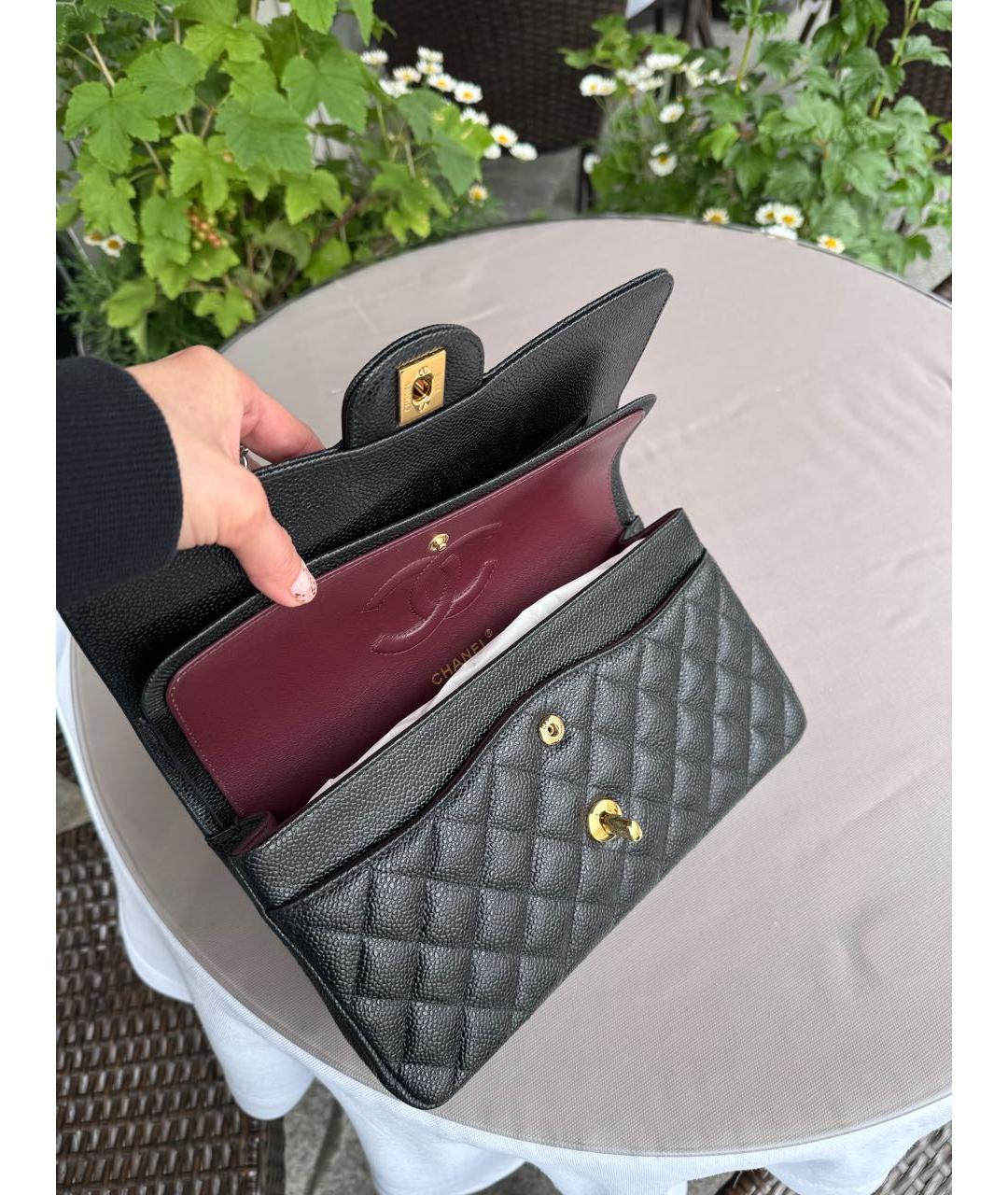 CHANEL Черная кожаная сумка с короткими ручками, фото 4