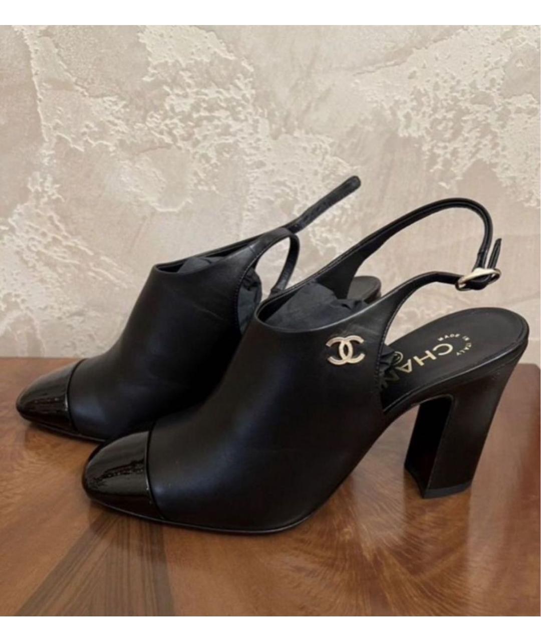 CHANEL Черные кожаные мюли, фото 8