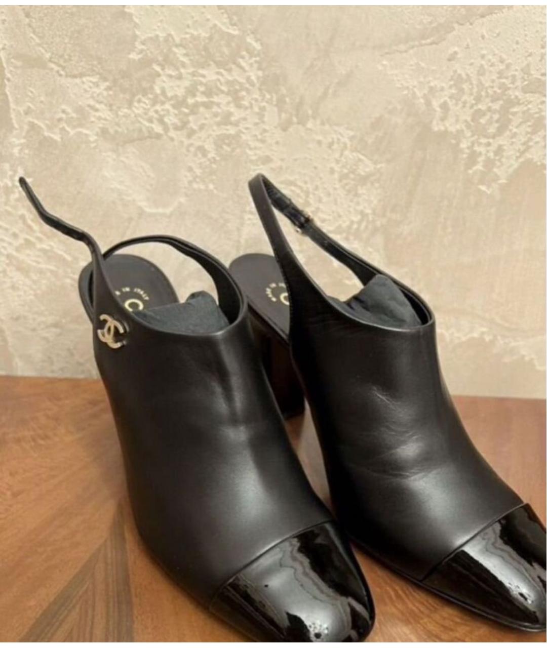 CHANEL Черные кожаные мюли, фото 7