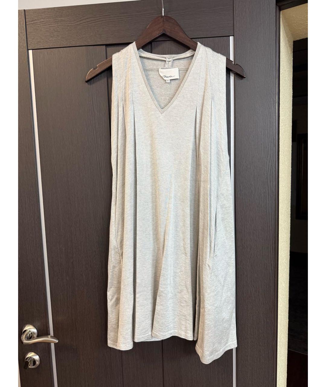 3.1 PHILLIP LIM Серое хлопковое повседневное платье, фото 6