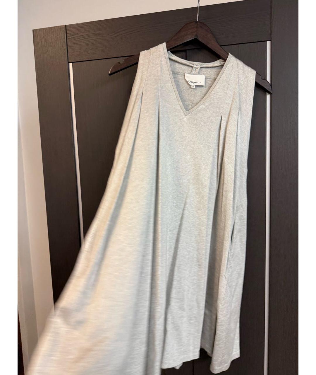 3.1 PHILLIP LIM Серое хлопковое повседневное платье, фото 3