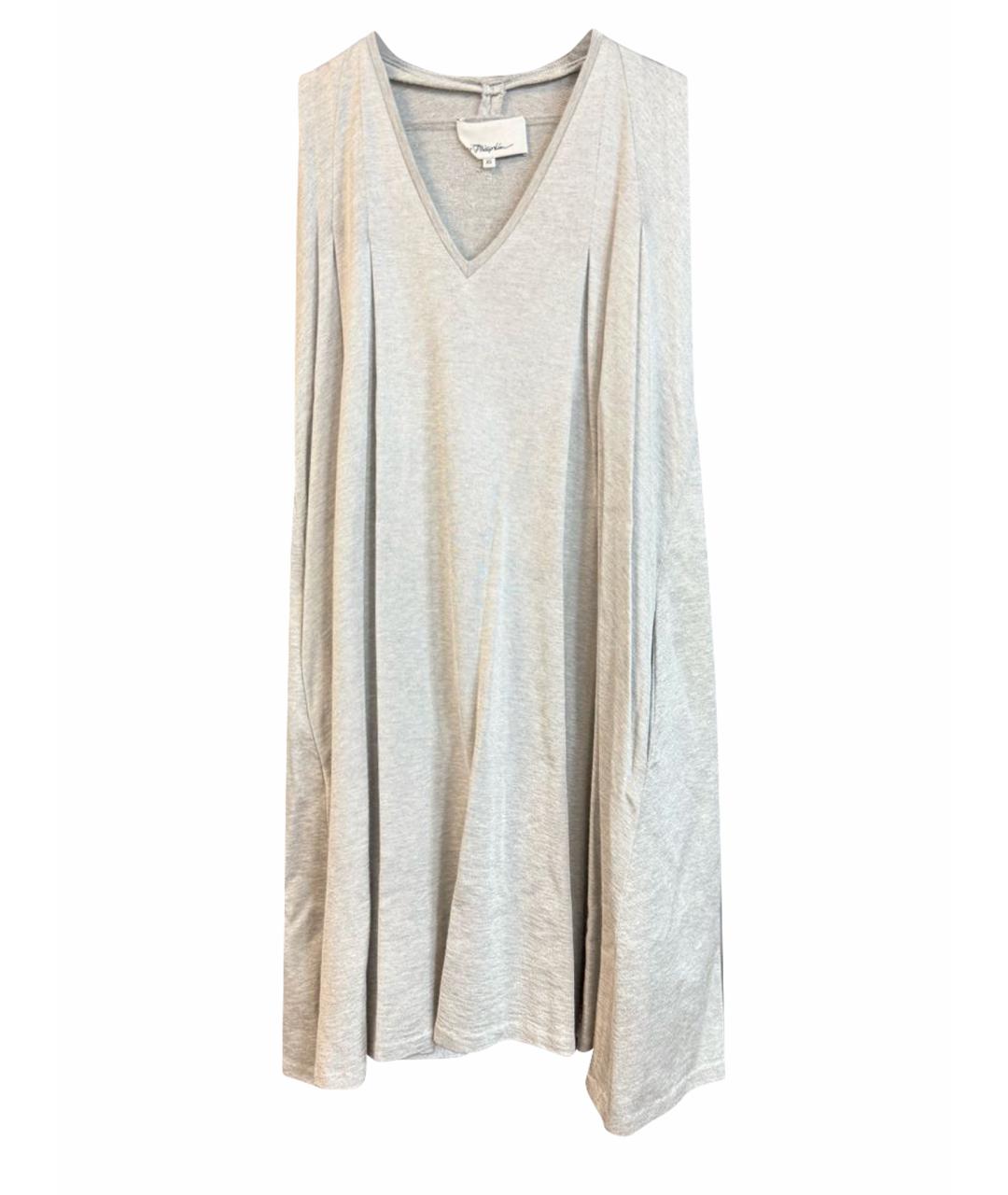 3.1 PHILLIP LIM Серое хлопковое повседневное платье, фото 1