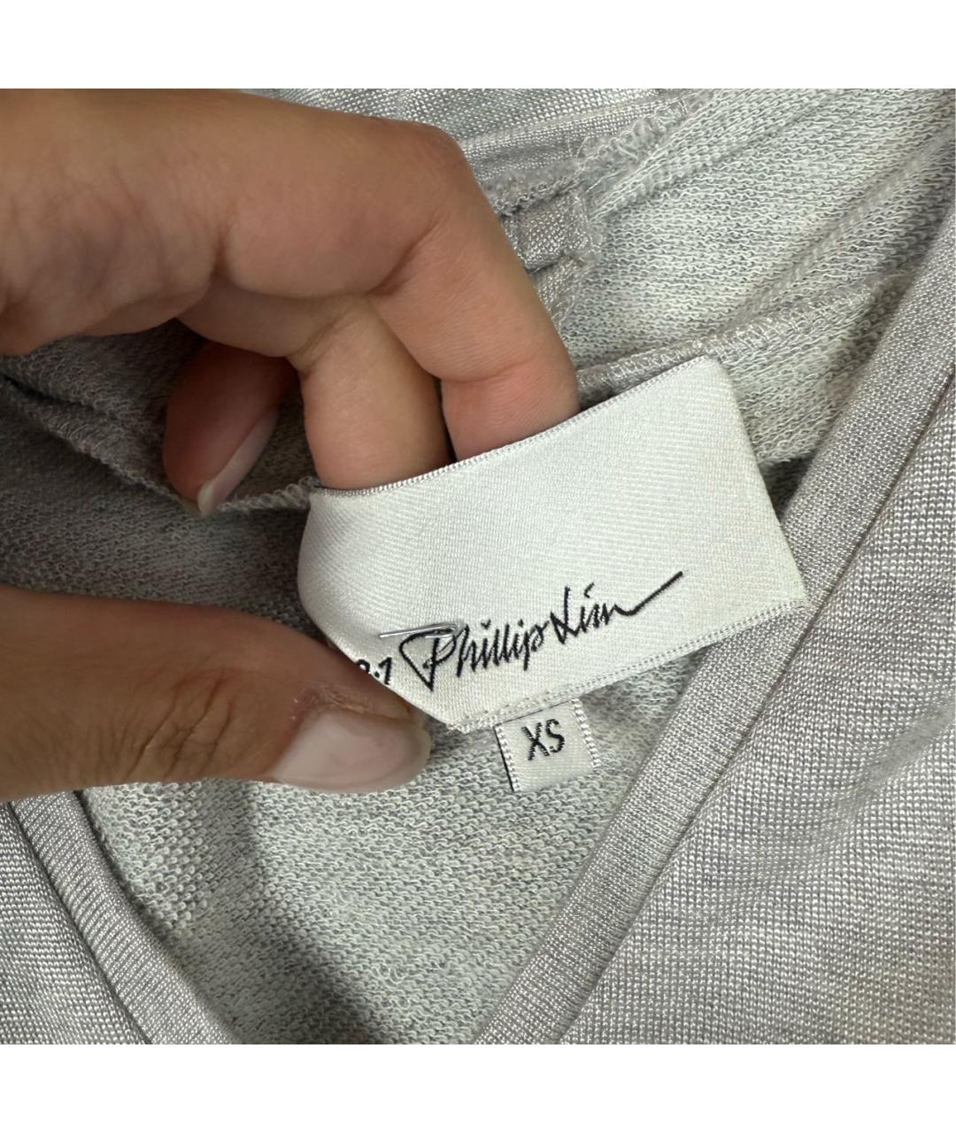 3.1 PHILLIP LIM Серое хлопковое повседневное платье, фото 4