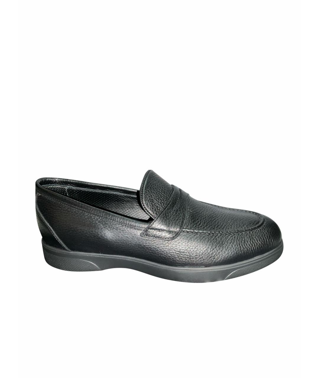 KITON Черные кожаные лоферы, фото 1