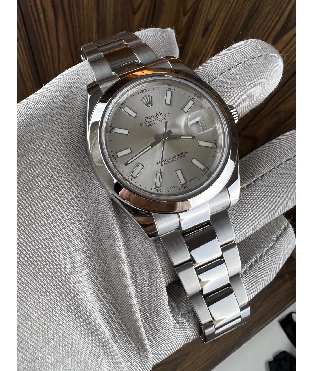 ROLEX Серебряные металлические часы, фото 2