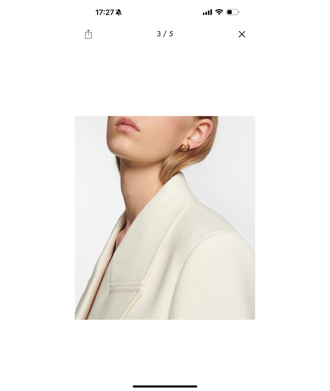 JIL SANDER Золотые металлические серьги, фото 6