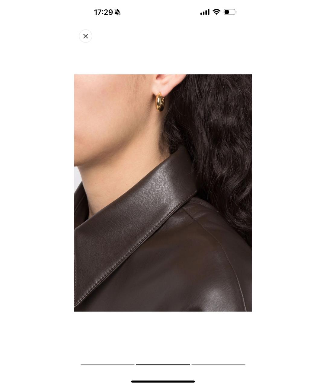 JIL SANDER Золотые металлические серьги, фото 3