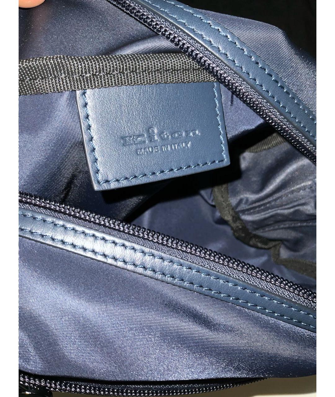 KITON Синяя барсетка, фото 4