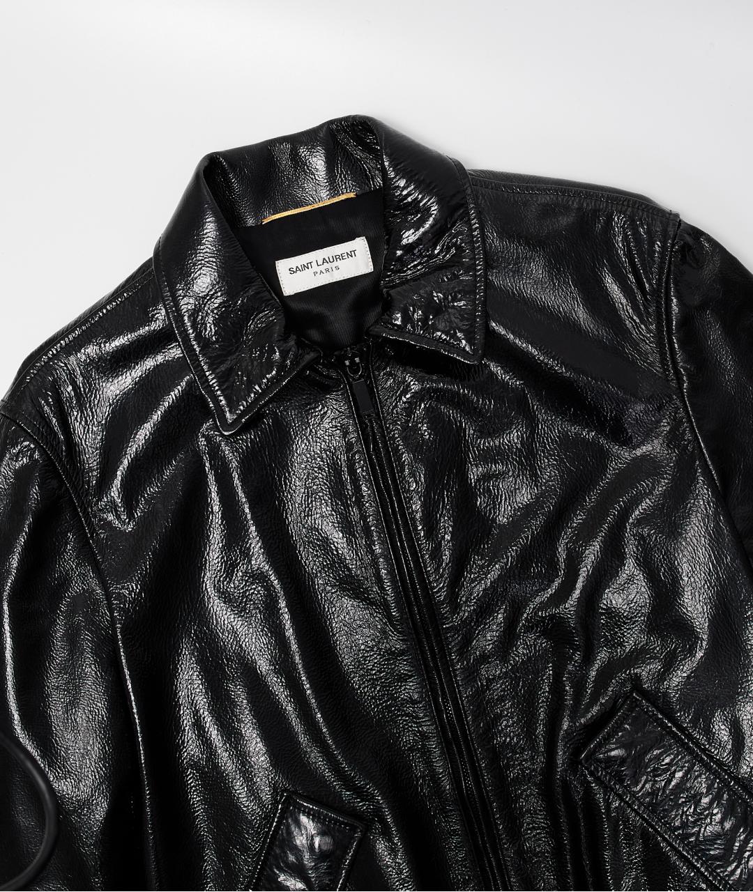 SAINT LAURENT Черная кожаная куртка, фото 3