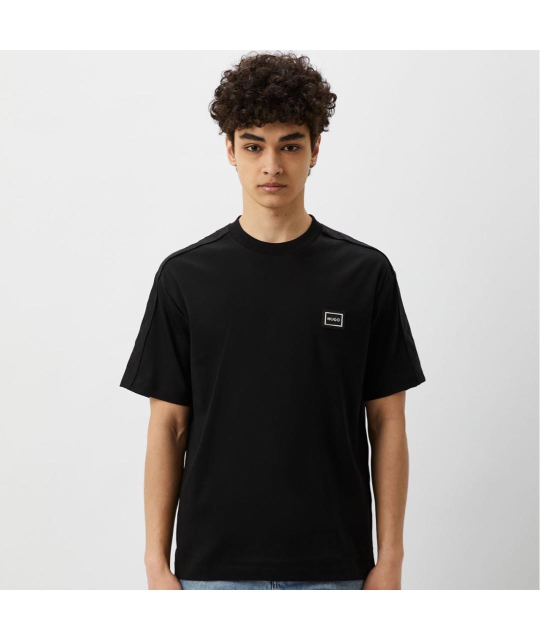 HUGO BOSS Черная хлопковая футболка, фото 4