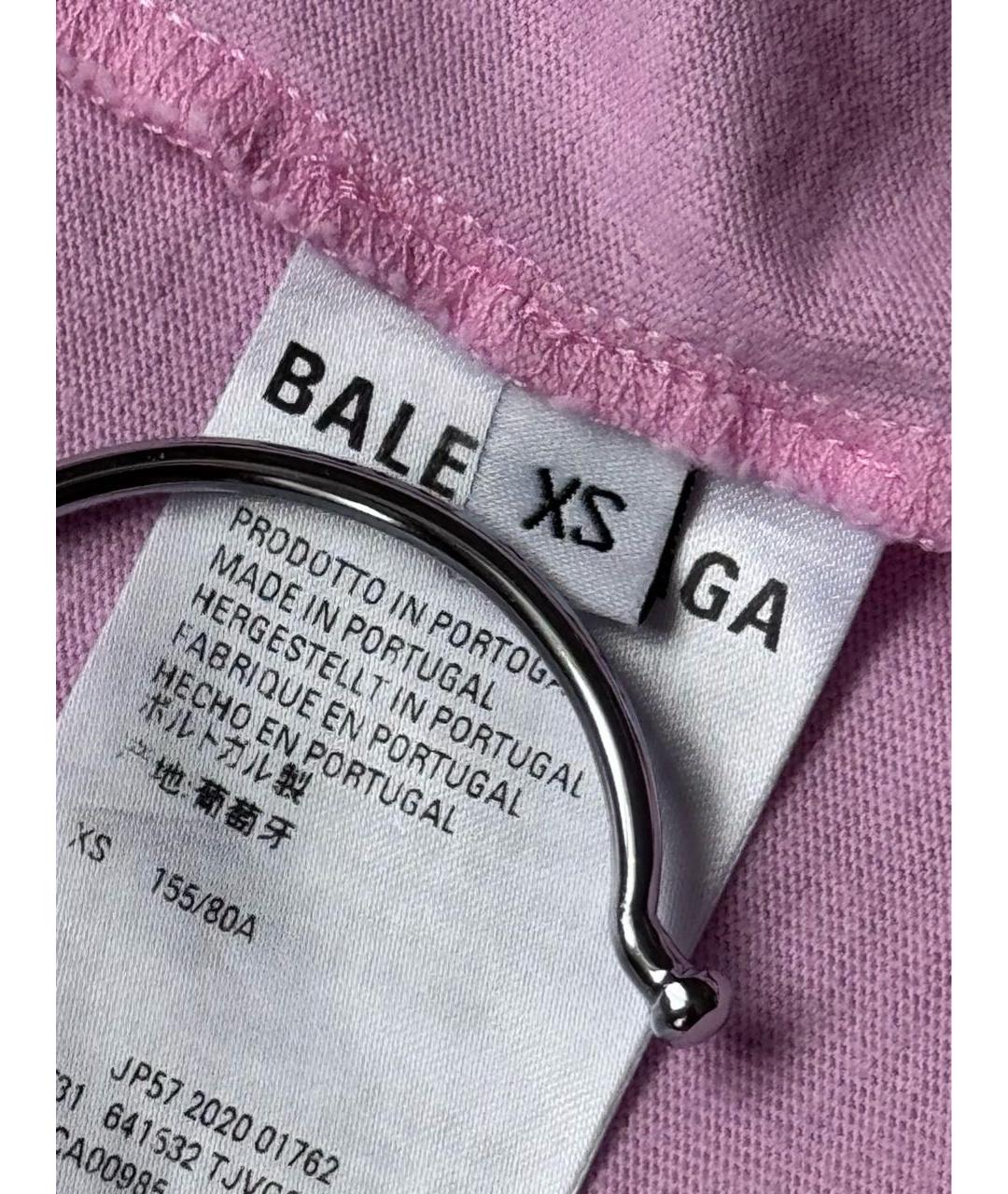 BALENCIAGA Розовая хлопковая футболка, фото 6