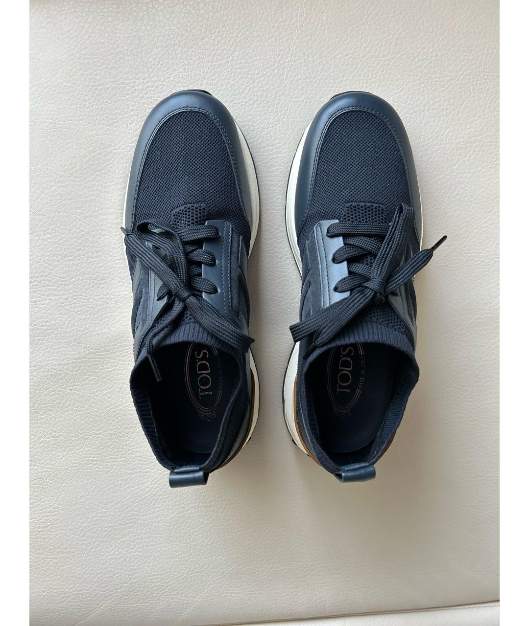 TOD'S Синие низкие кроссовки / кеды, фото 3