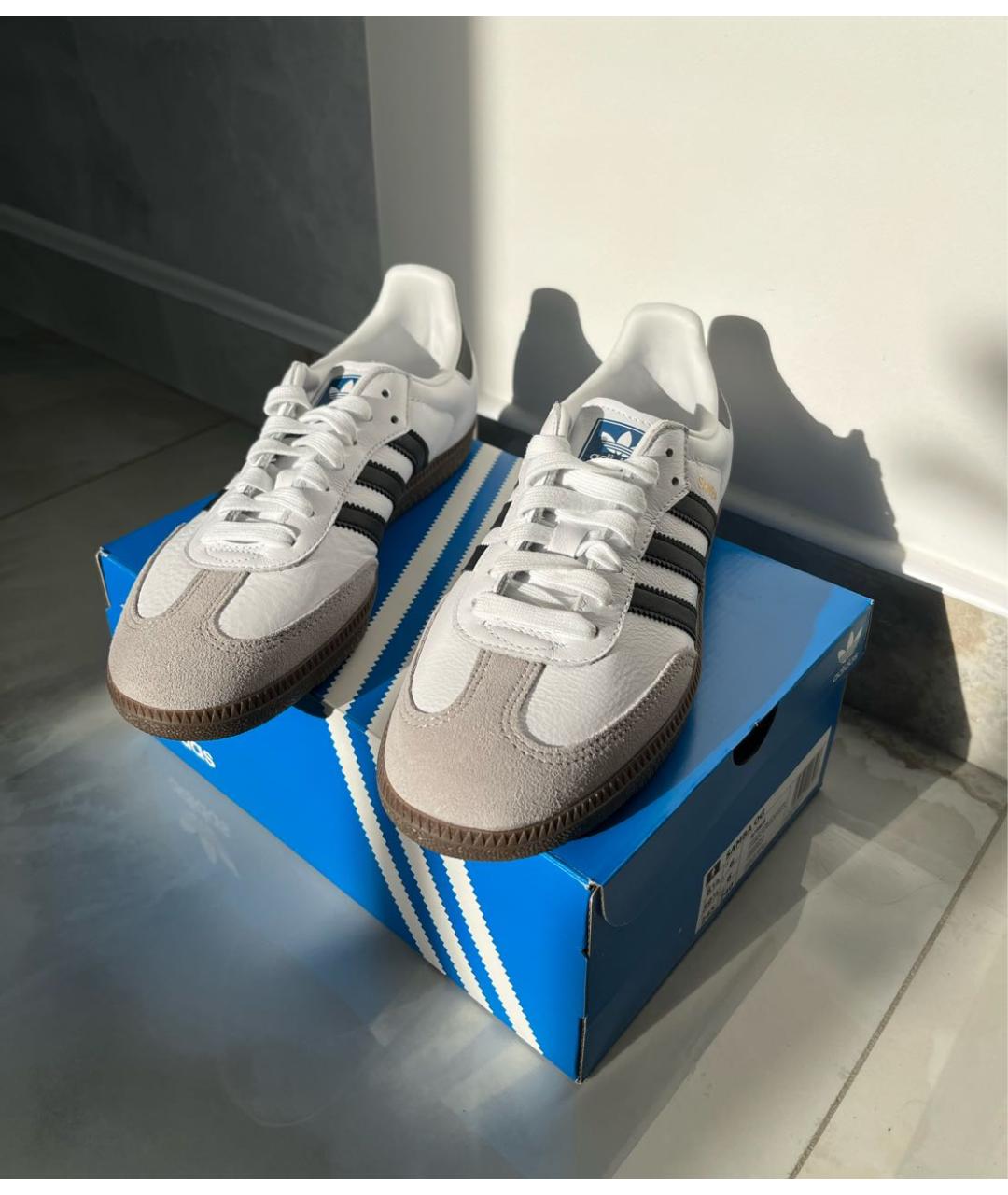 ADIDAS Белые кожаные кроссовки, фото 4