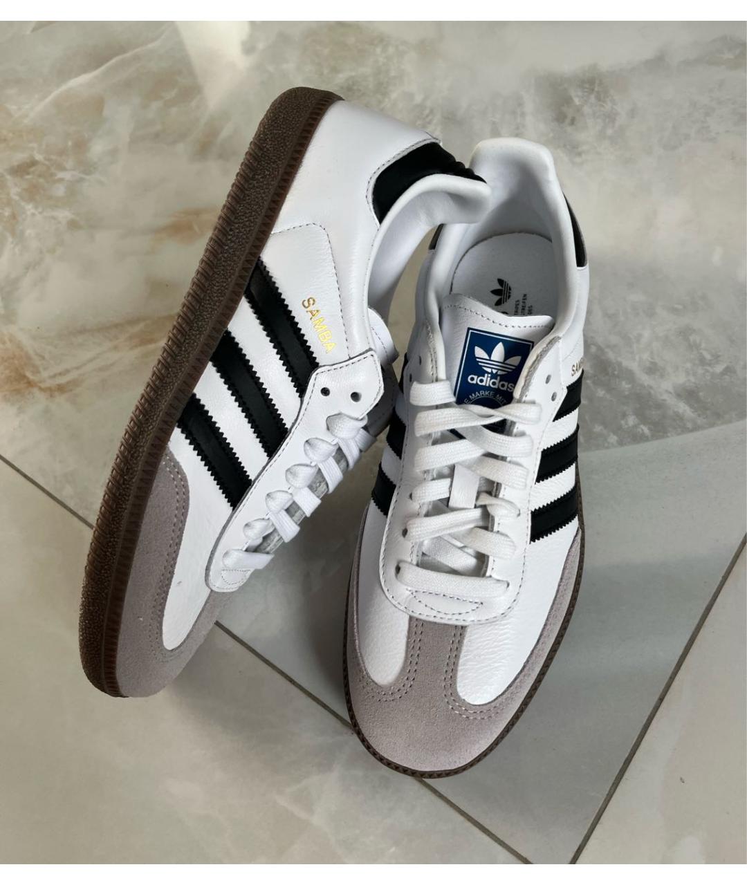 ADIDAS Белые кожаные кроссовки, фото 6