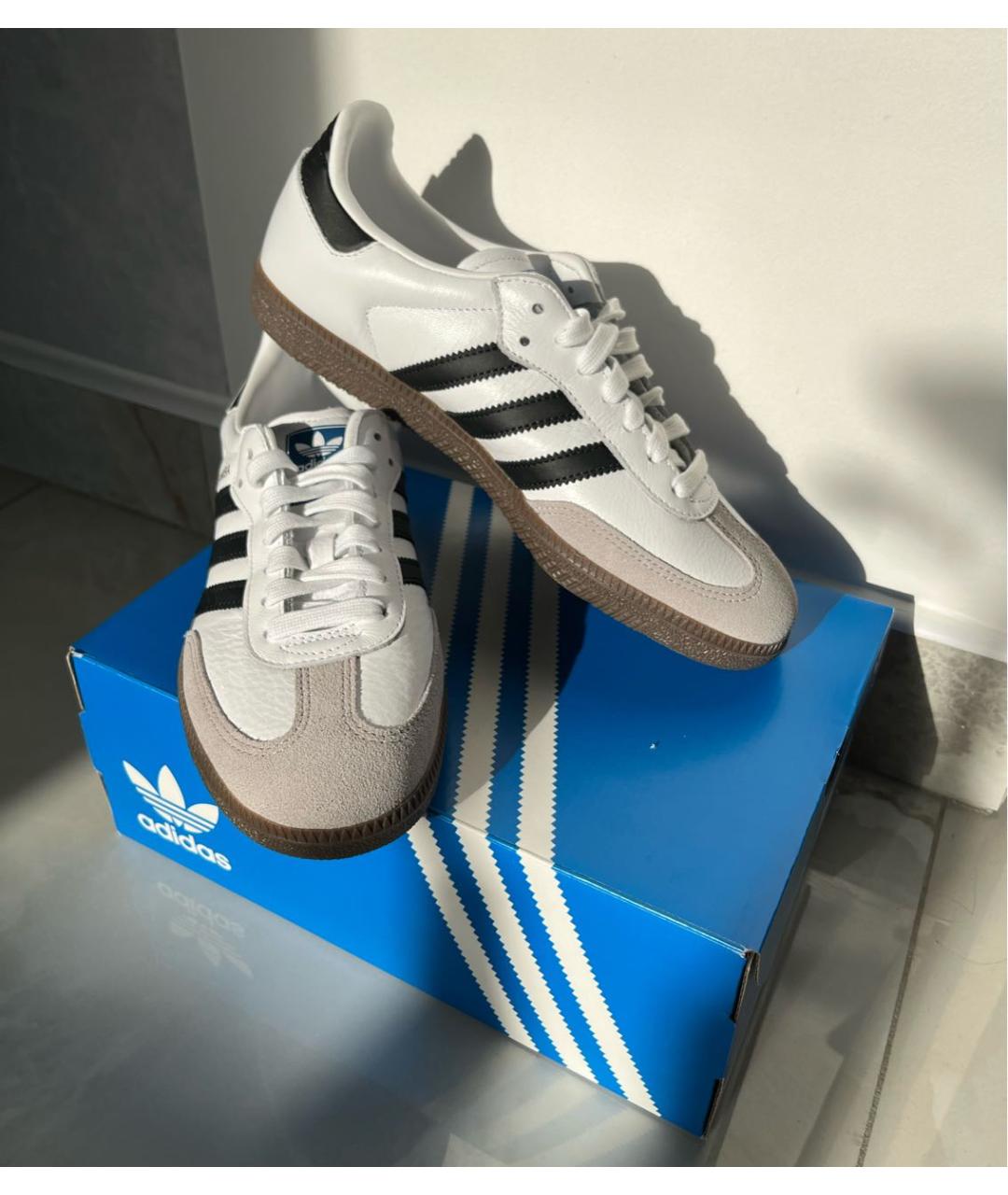 ADIDAS Белые кожаные кроссовки, фото 2