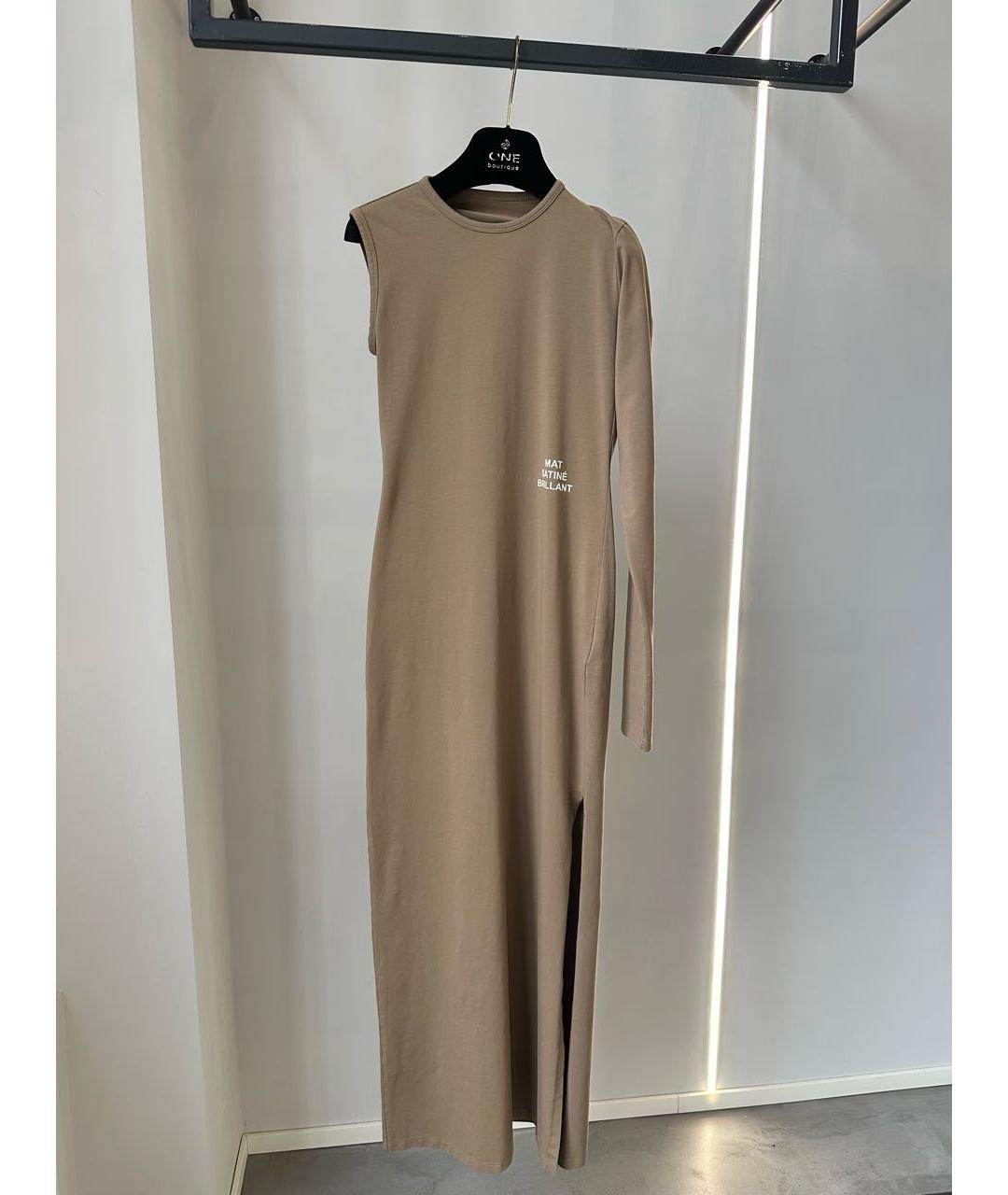 MM6 MAISON MARGIELA Бежевое хлопковое повседневное платье, фото 4