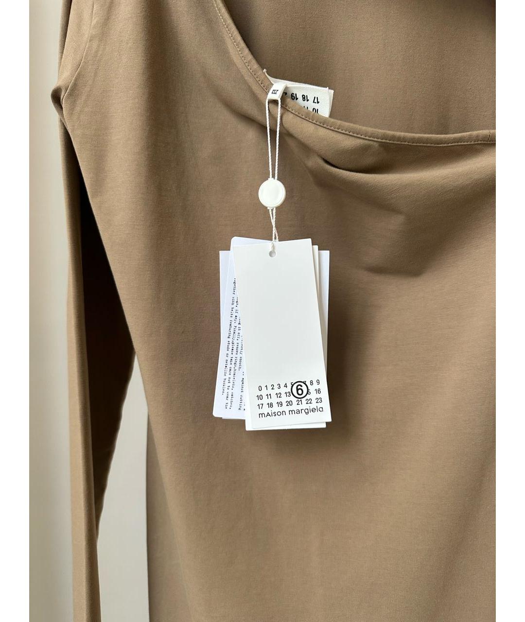 MM6 MAISON MARGIELA Бежевое хлопковое повседневное платье, фото 3