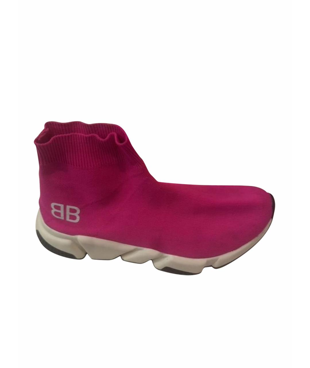 BALENCIAGA Розовые текстильные кроссовки, фото 1
