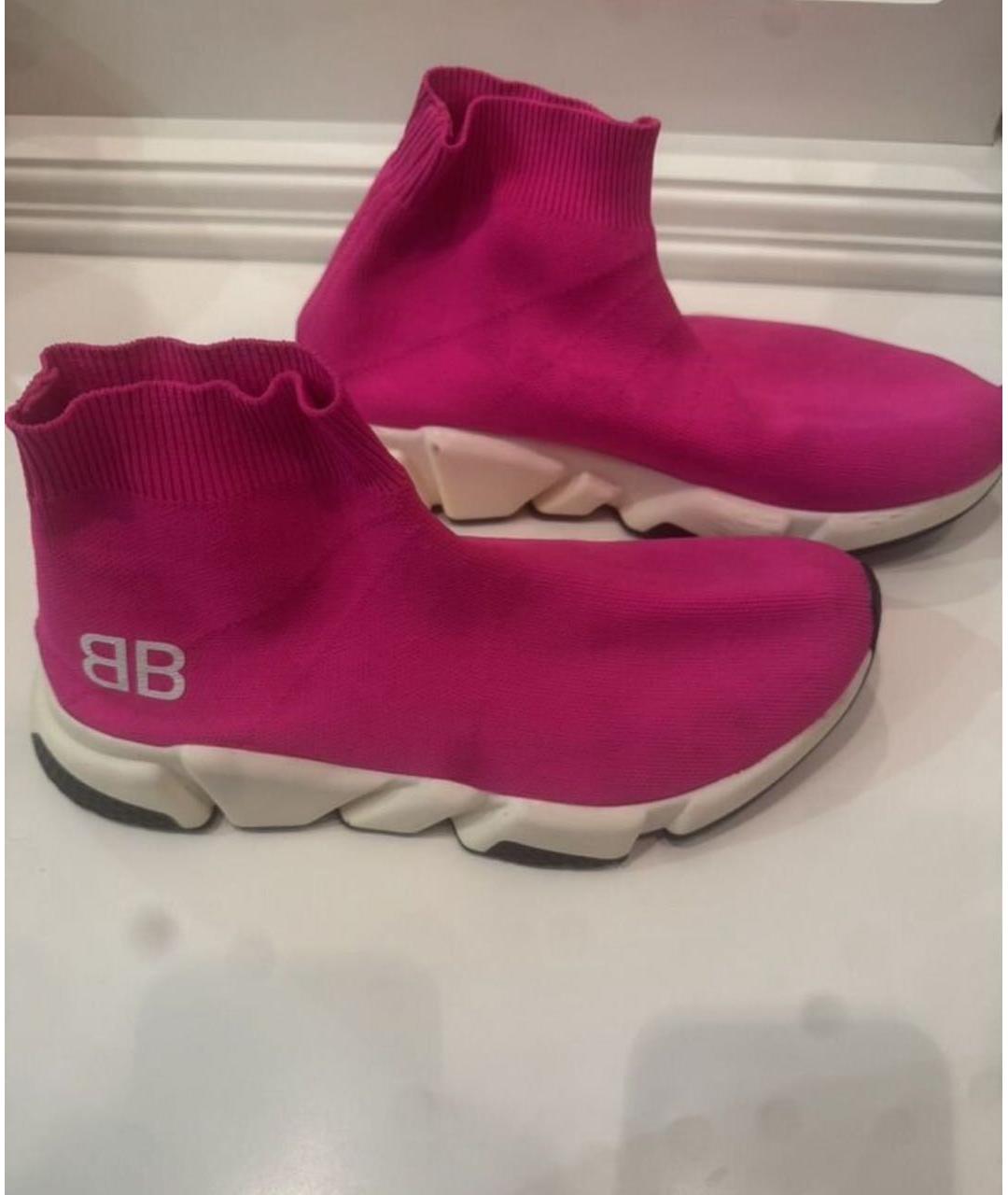 BALENCIAGA Розовые текстильные кроссовки, фото 6