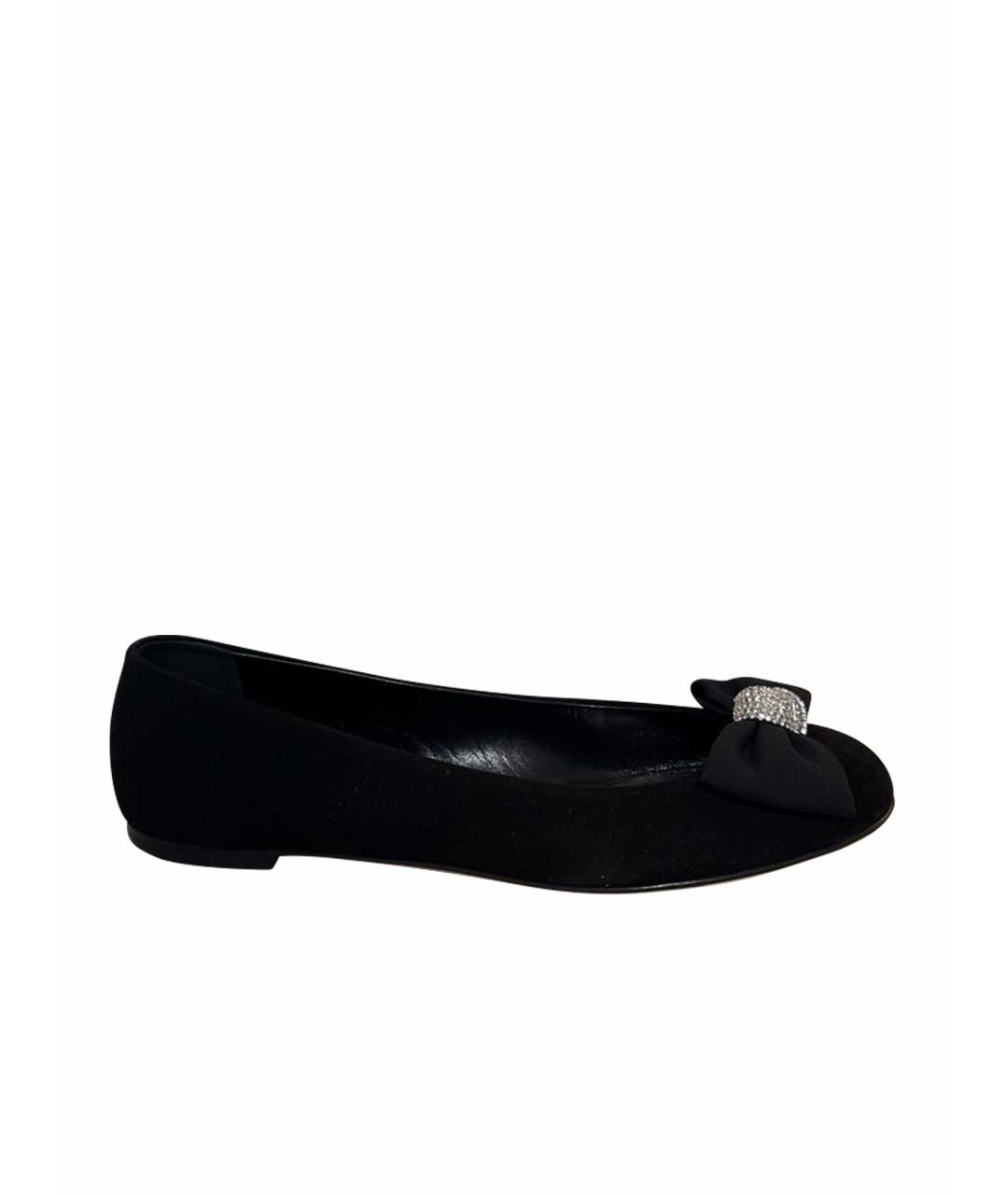 GIUSEPPE ZANOTTI DESIGN Черные замшевые балетки, фото 1