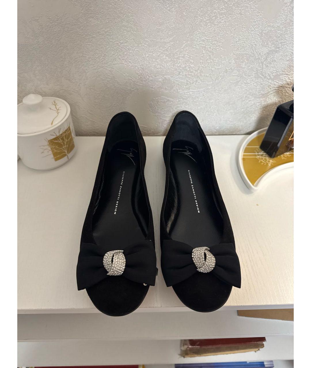 GIUSEPPE ZANOTTI DESIGN Черные замшевые балетки, фото 2