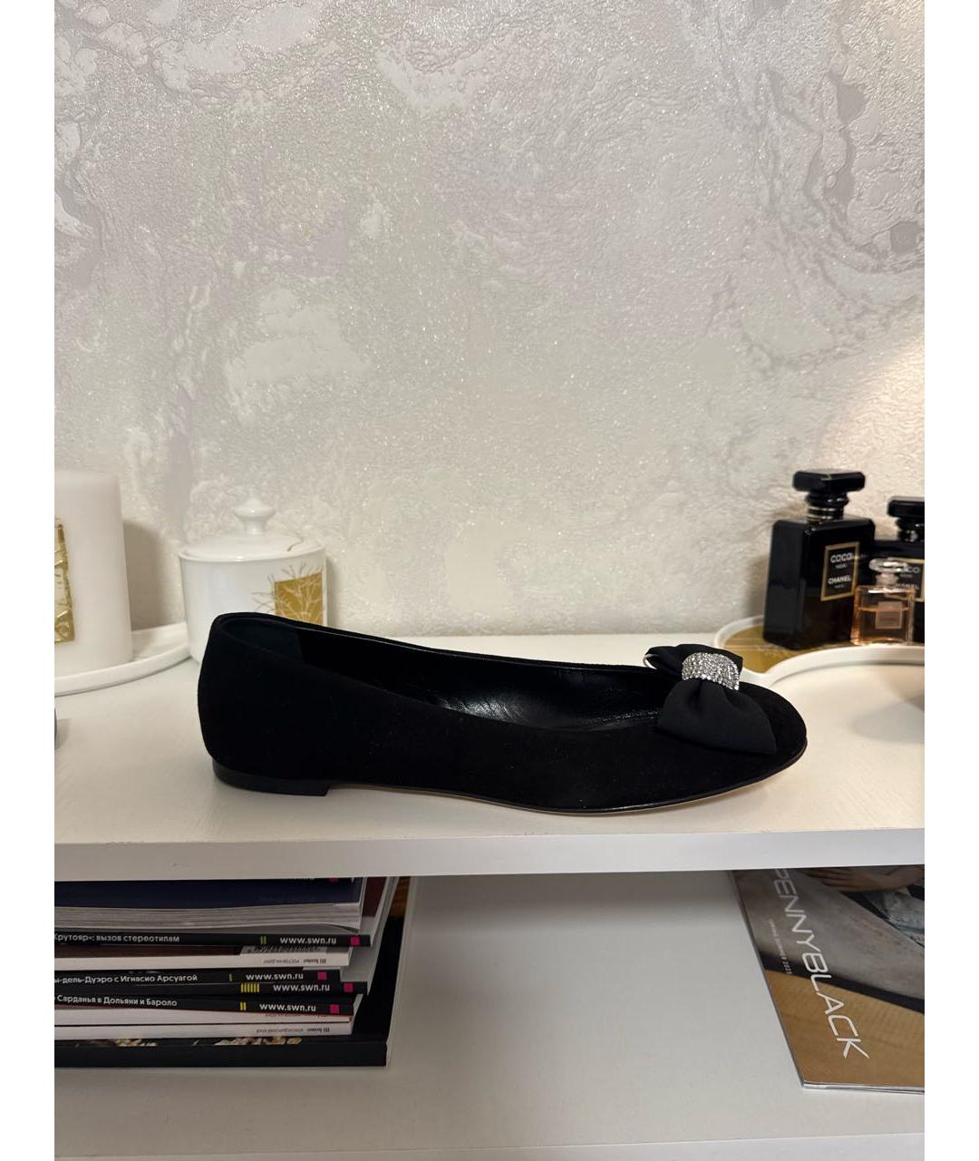 GIUSEPPE ZANOTTI DESIGN Черные замшевые балетки, фото 9