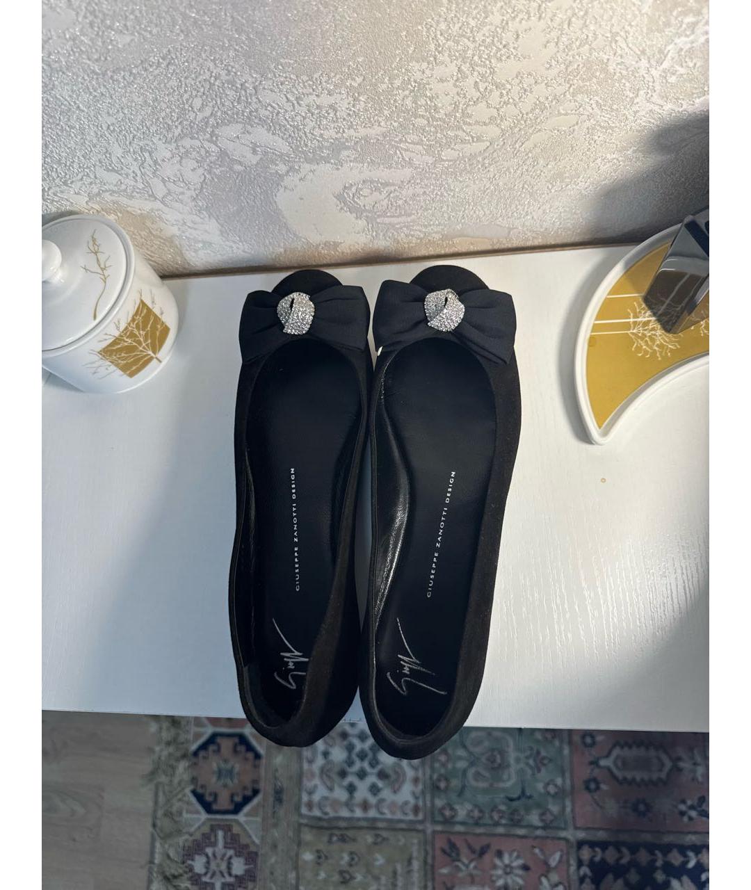 GIUSEPPE ZANOTTI DESIGN Черные замшевые балетки, фото 3