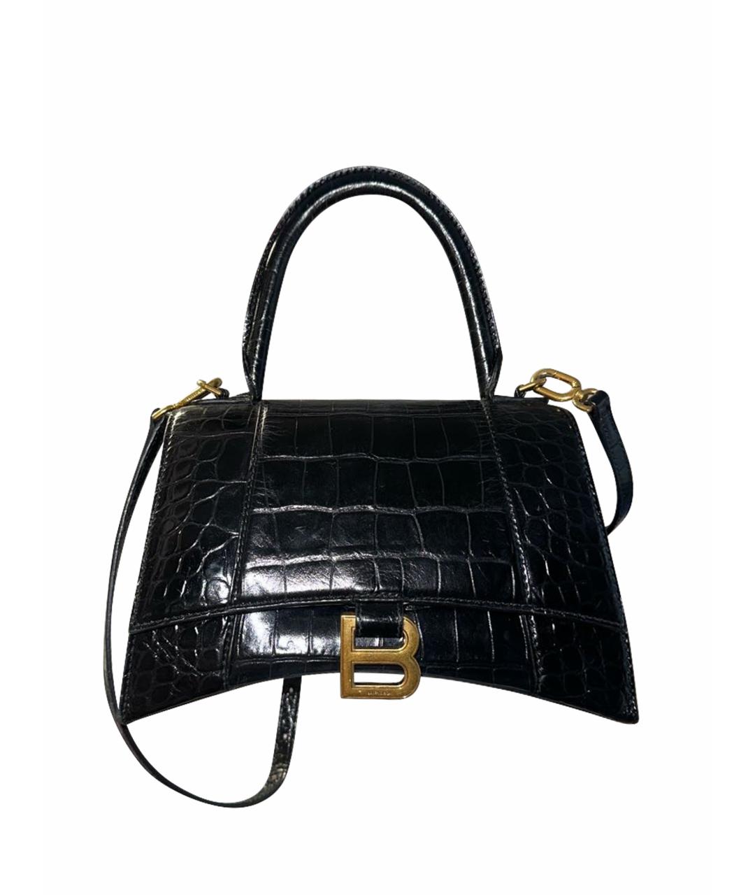 BALENCIAGA Черная кожаная сумка с короткими ручками, фото 1