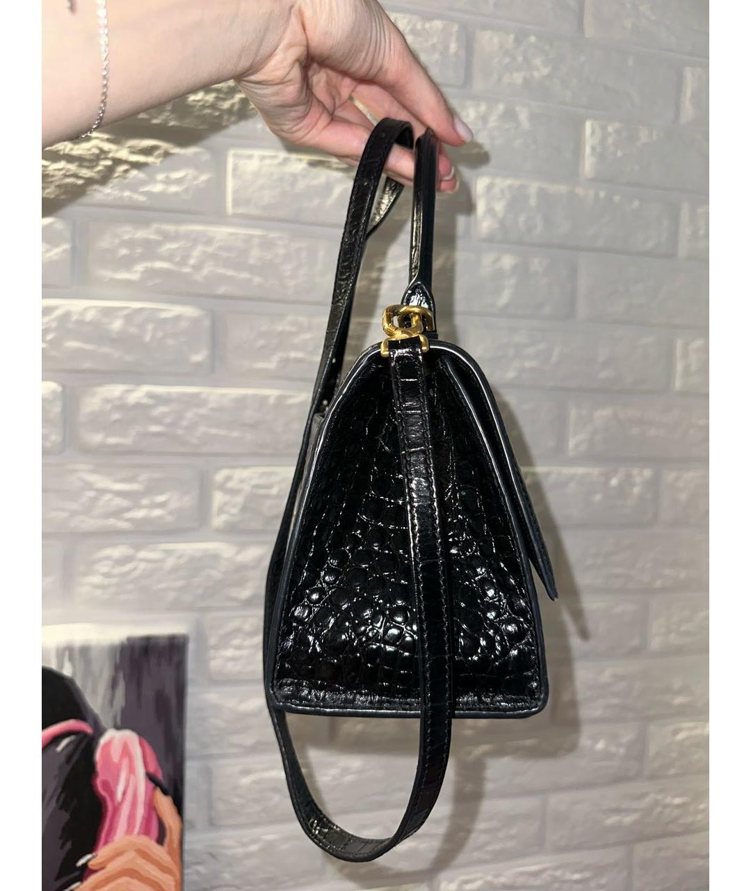 BALENCIAGA Черная кожаная сумка с короткими ручками, фото 3