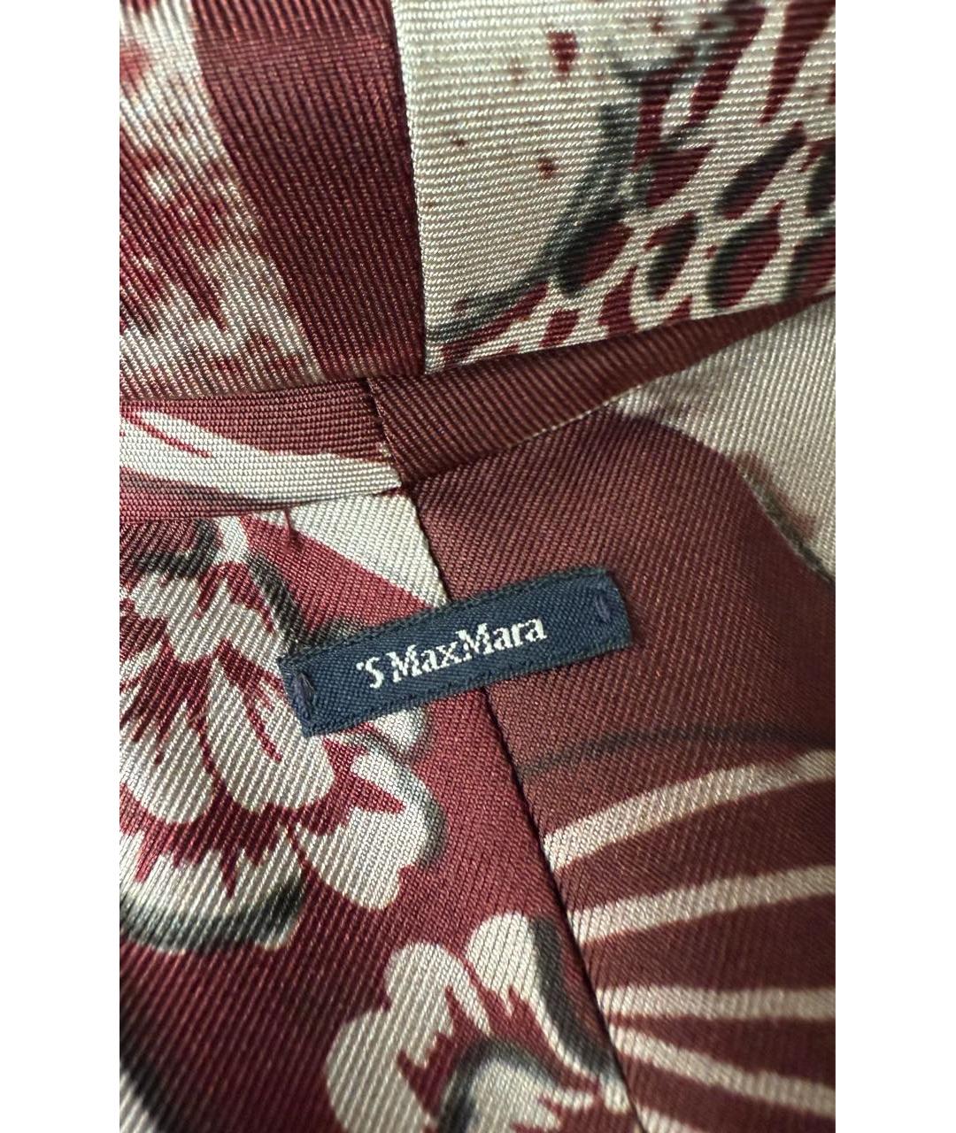 'S MAX MARA Бордовое шелковое повседневное платье, фото 3
