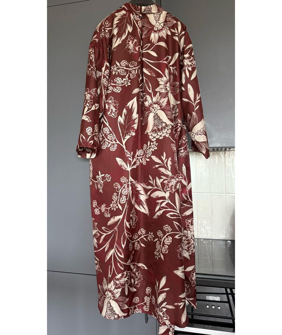 'S MAX MARA Бордовое шелковое повседневное платье, фото 2