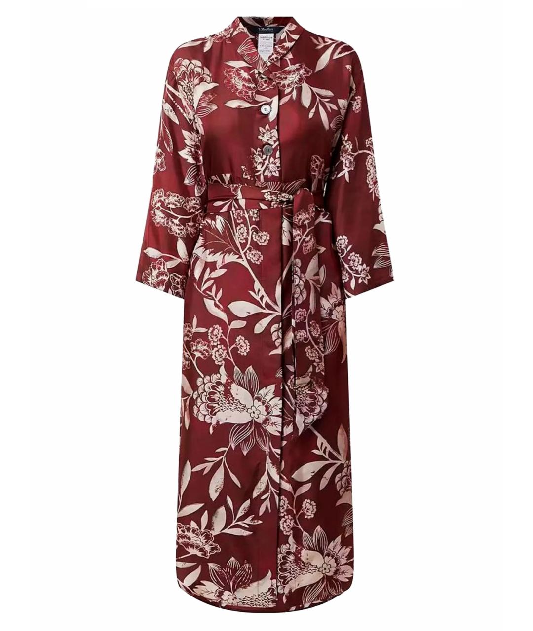 'S MAX MARA Бордовое шелковое повседневное платье, фото 1