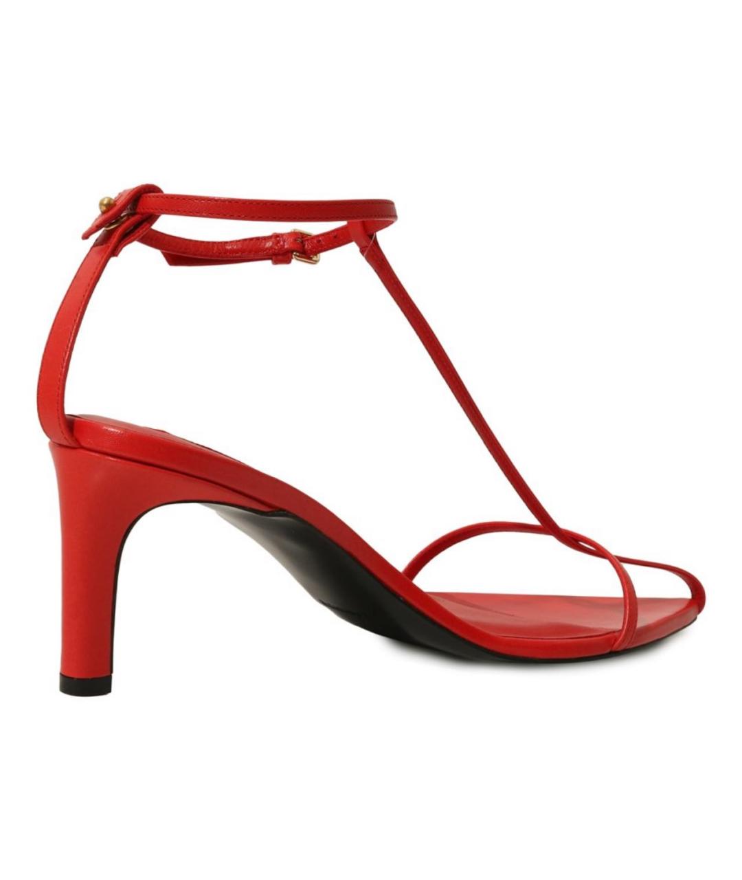 JIL SANDER Красные кожаные босоножки, фото 4