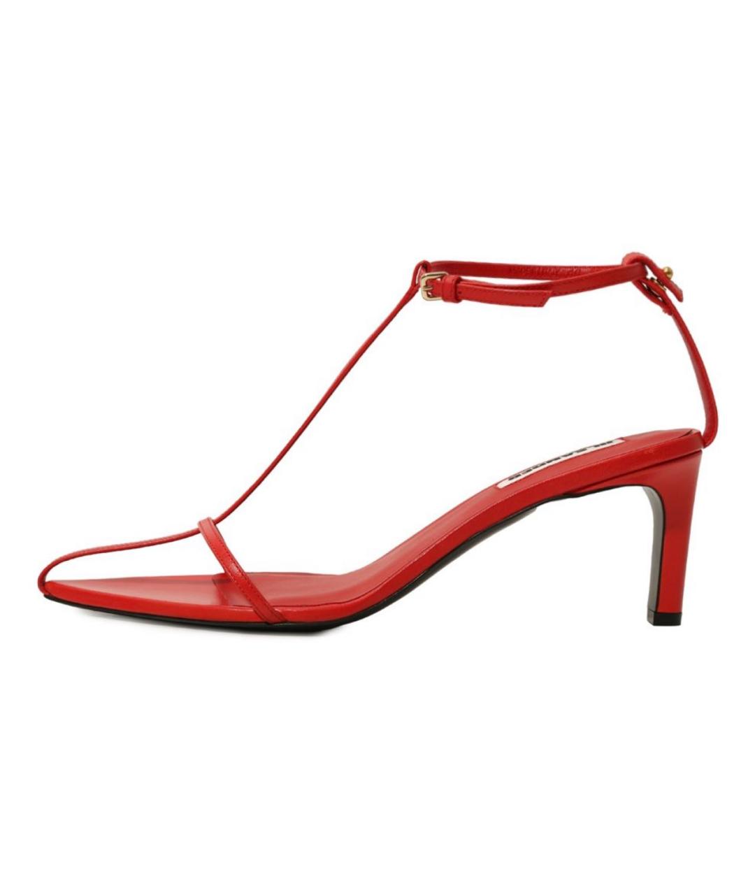 JIL SANDER Красные кожаные босоножки, фото 5
