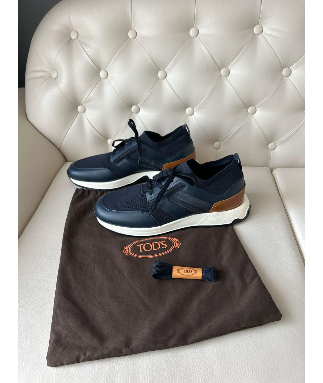 TOD'S Синие низкие кроссовки / кеды, фото 7