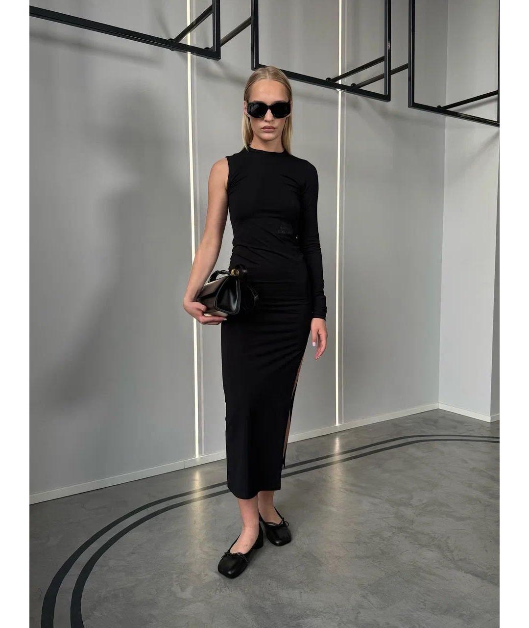 MM6 MAISON MARGIELA Черное хлопковое повседневное платье, фото 2