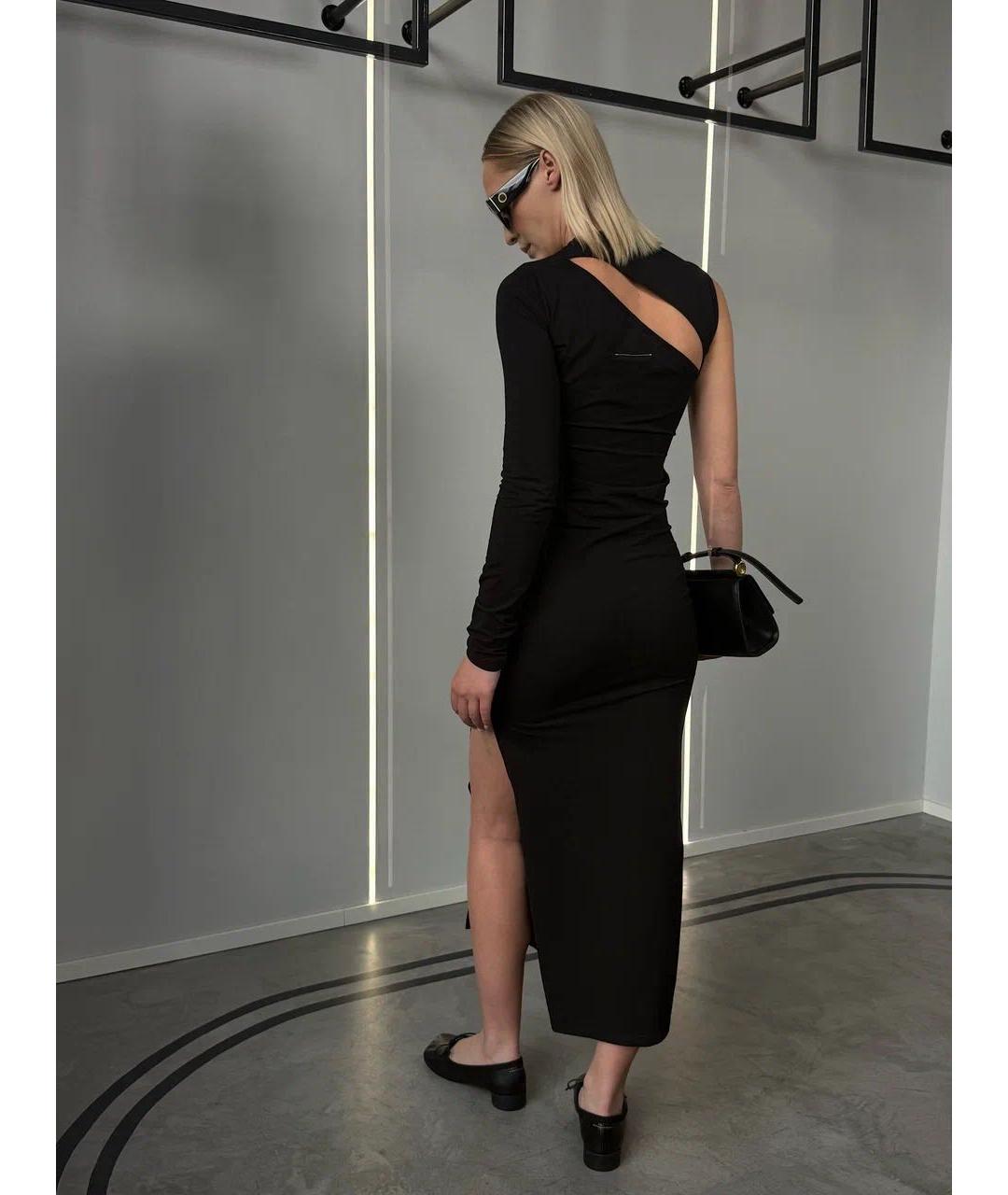 MM6 MAISON MARGIELA Черное хлопковое повседневное платье, фото 3