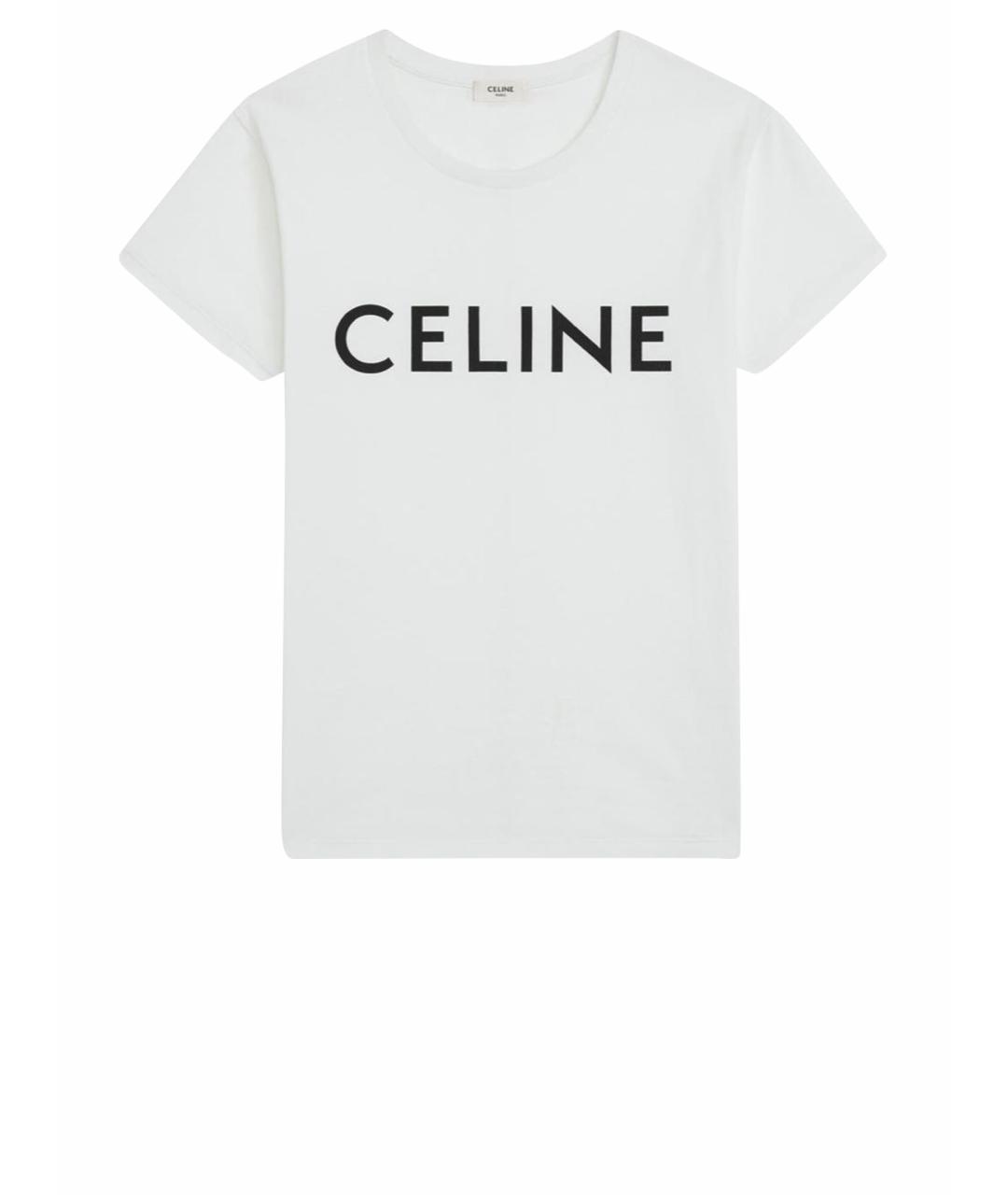 CELINE Белая хлопковая футболка, фото 1