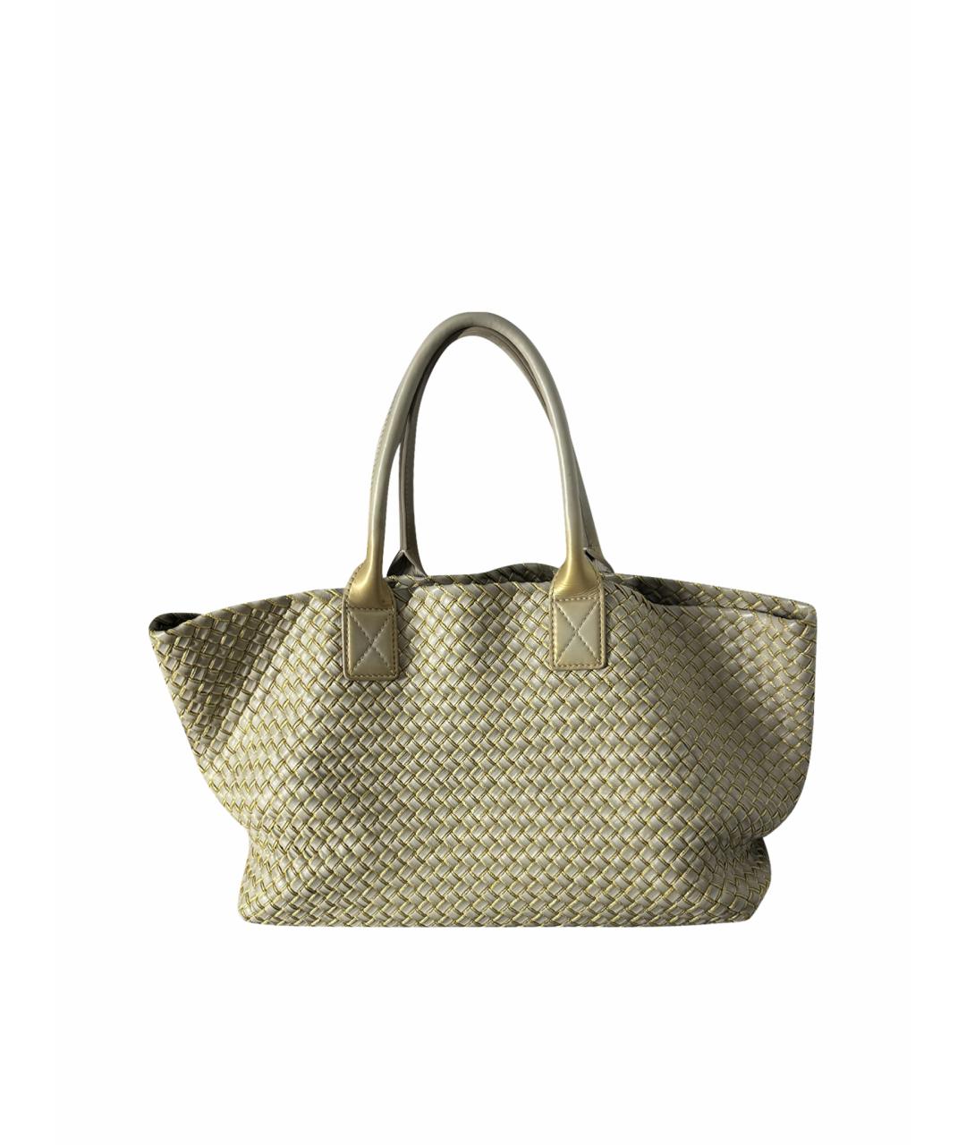 BOTTEGA VENETA Бежевая кожаная сумка тоут, фото 1
