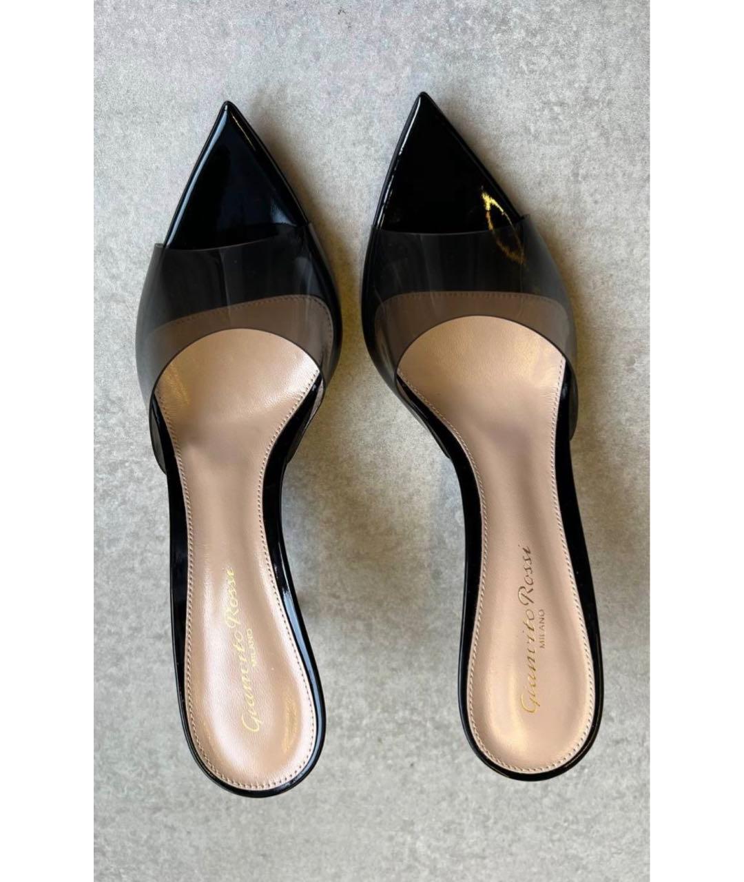 GIANVITO ROSSI Черные кожаные мюли, фото 3
