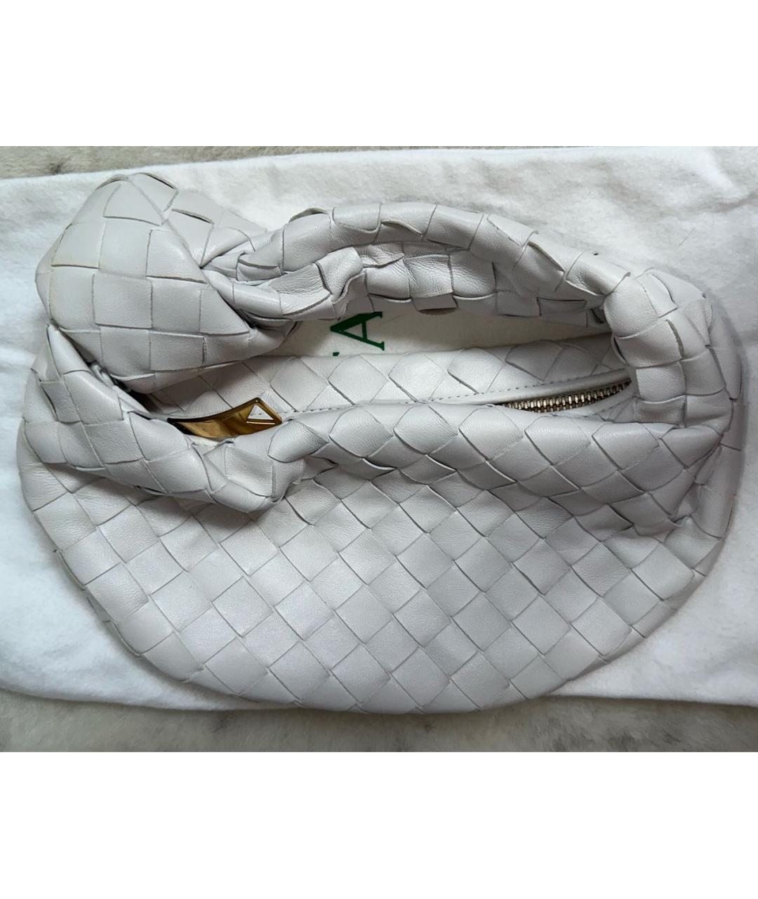 BOTTEGA VENETA Белая кожаная сумка с короткими ручками, фото 5