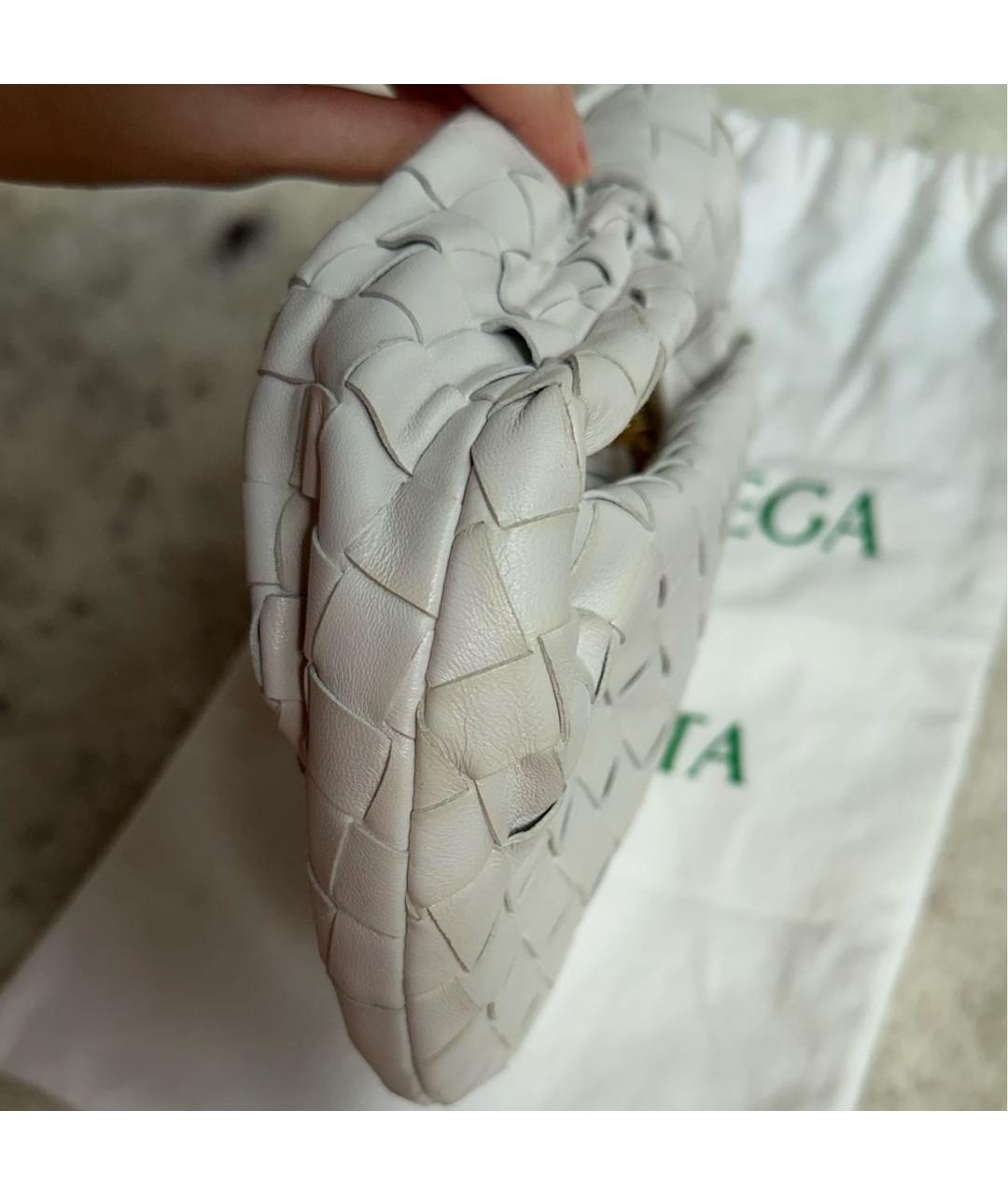 BOTTEGA VENETA Белая кожаная сумка с короткими ручками, фото 2