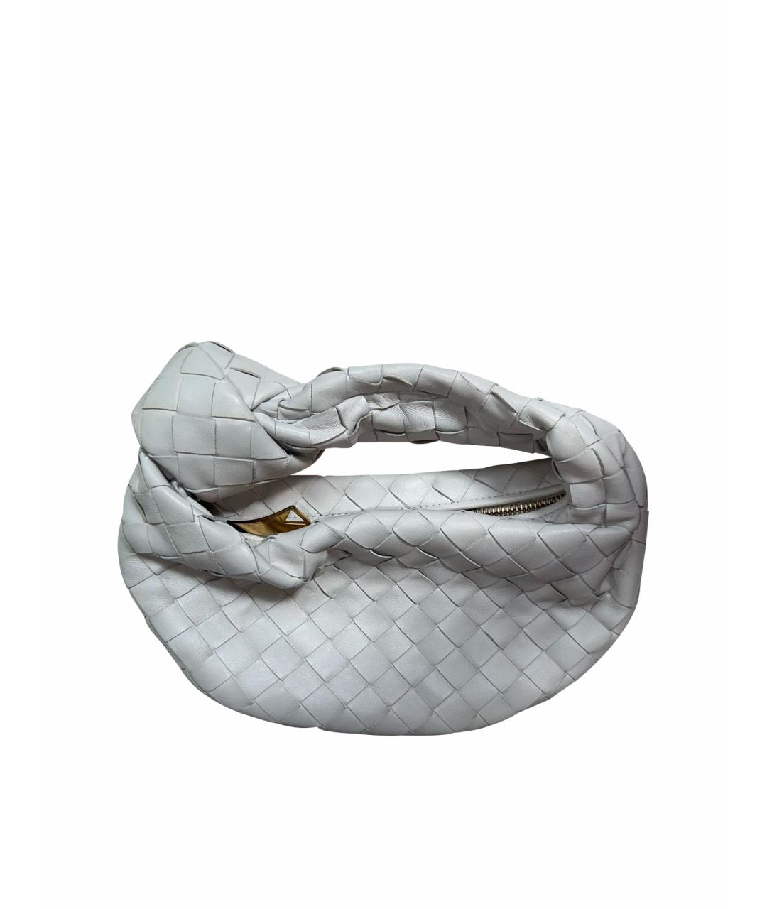 BOTTEGA VENETA Белая кожаная сумка с короткими ручками, фото 1