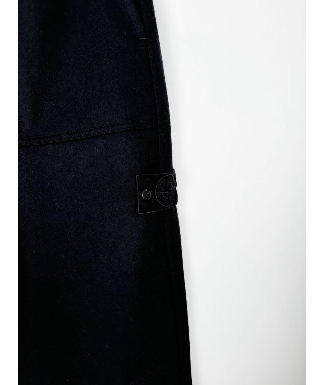 STONE ISLAND Черные шерстяные повседневные брюки, фото 3