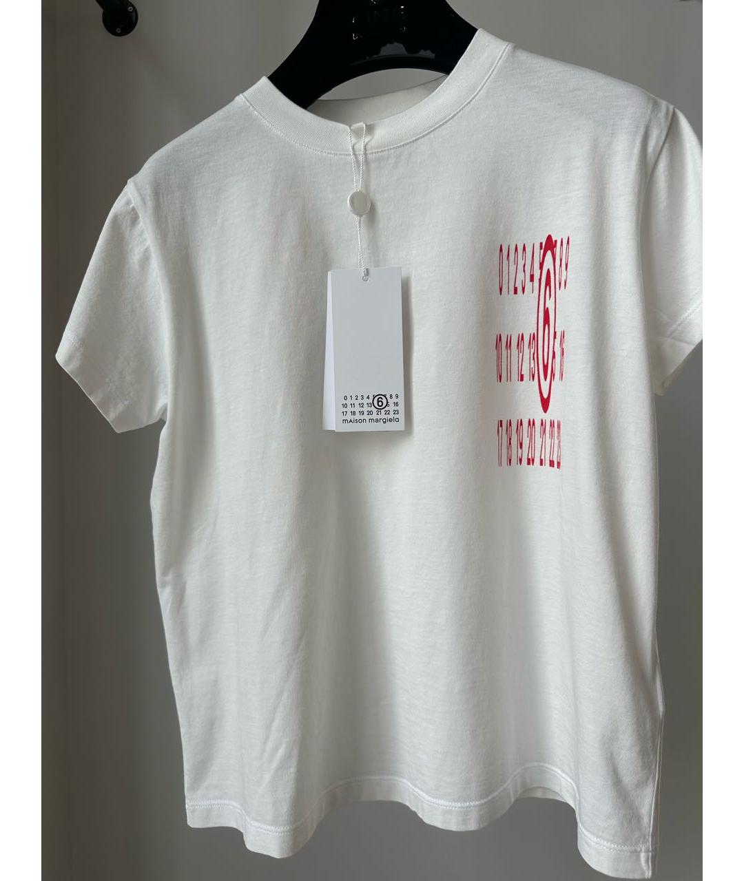 MM6 MAISON MARGIELA Белая хлопковая футболка, фото 3