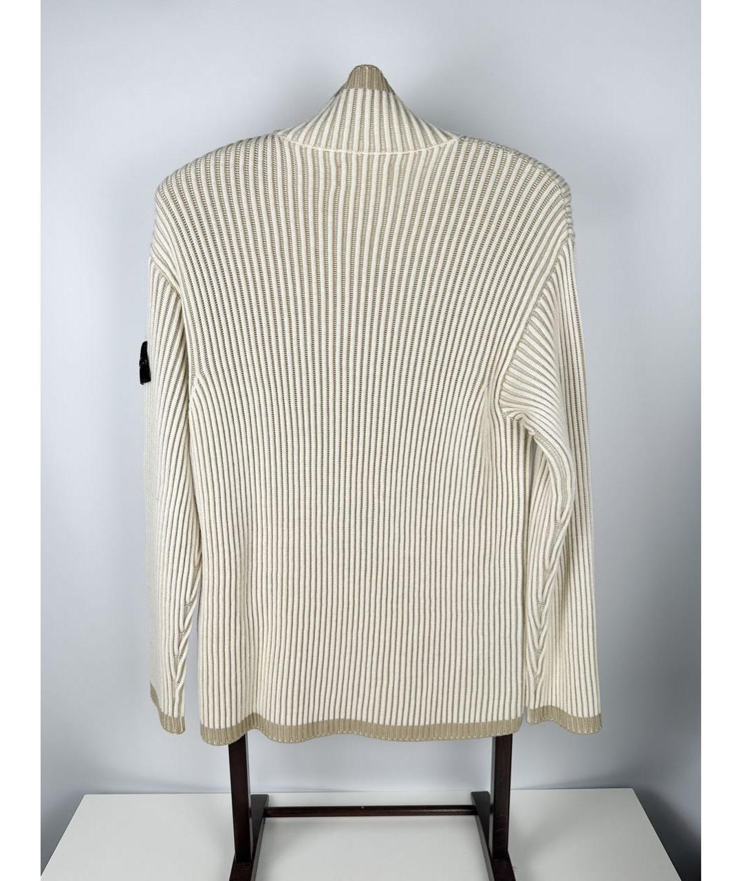 STONE ISLAND Бежевый шерстяной джемпер / свитер, фото 2