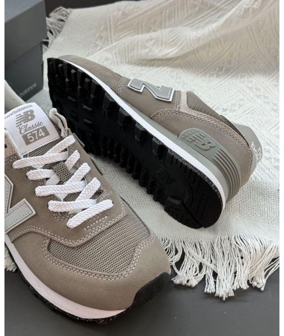 NEW BALANCE Бежевые замшевые кроссовки, фото 6
